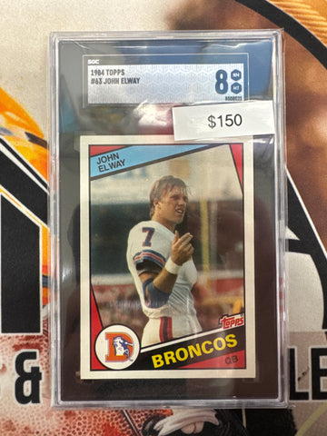 1984 Topps NFL John Elway Second Year SGC 8