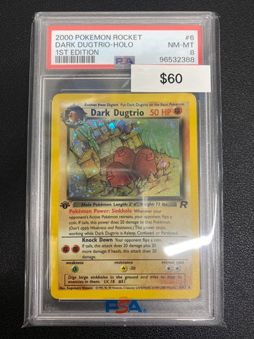 Pokémon 1st Edition Team Rocket Dark Dugtrio Holo PSA 8