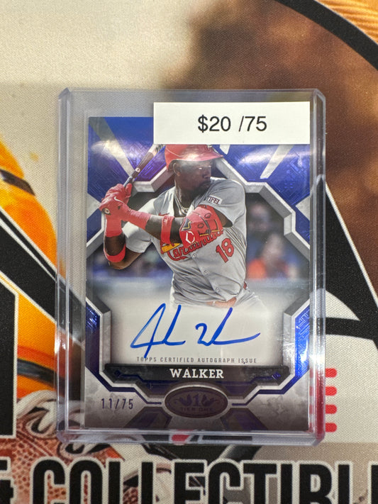 2025 Topps Tier One MLB Jordan Walker Break Out Autograph Blue /75