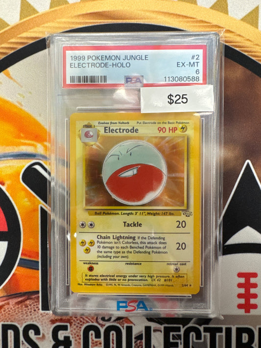 1999 Pokemon Jungle Electrode Holo 2/64 PSA 6