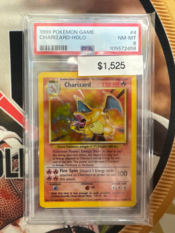 Pokémon Charizard Holo Base Set 4/102 PSA 8