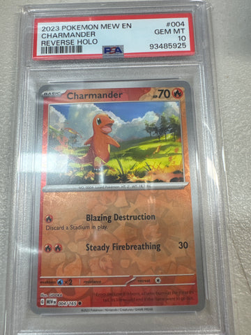 Pokemon Charmander 004/165 reverse holo PSA 10