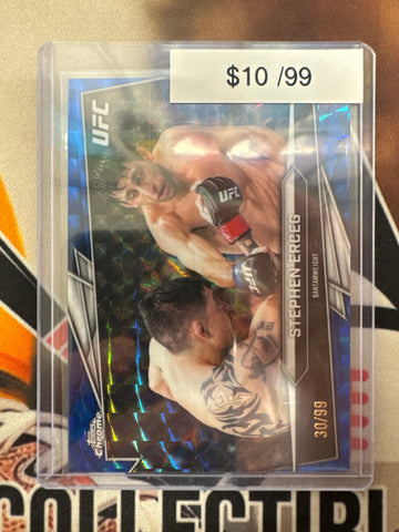 2026 Topps Chrome UFC Stephen Erceg Blue Geometric Refractor /99