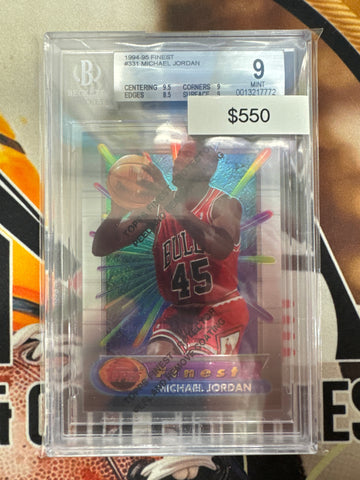 1994-95 Topps Finest Basketball Michael Jordan W/ Protective Coating BGS 9