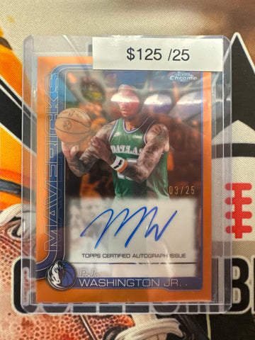 2026 Topps Chrome NBA Update P.J. Washington Jr. Autograph Orange Refractor /25