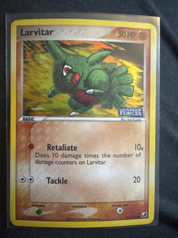 Pokemon Larvitar 61/115 Unseen Forces reverse holo LP