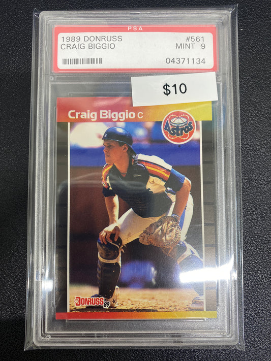 1989 Donruss Craig Biggio PSA 9