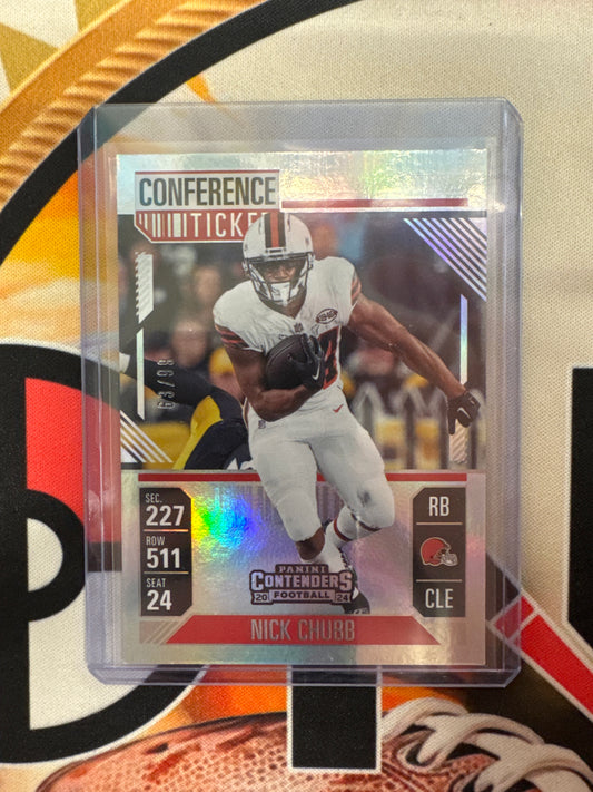 2024 Panini Contenders NFL Nick Chubb Conference Ticket Holo /99