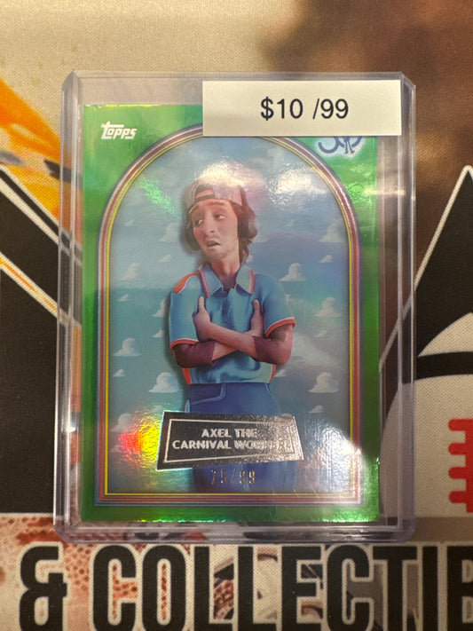 2026 Topps Toy Story 30th Anniversary Axel The Carnival Worker Green Foil /99