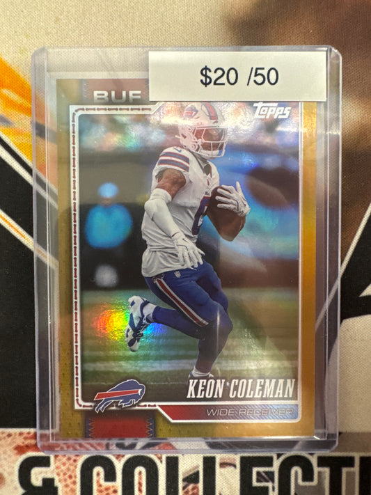2026 Topps Flagship NFL Keon Coleman Gold Refractor /50