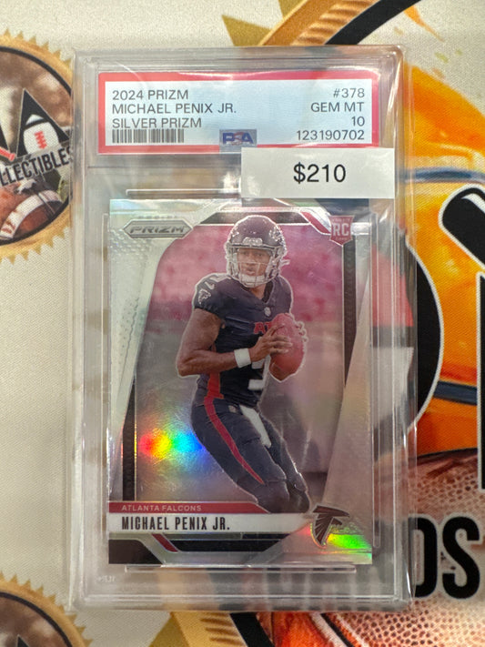 2024 Panini Prizm NFL Michael Penix Jr. Rookie Silver Prizm PSA 10