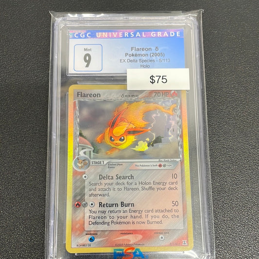 2005 Pokémon Flareon Delta Species Holo CGC 9