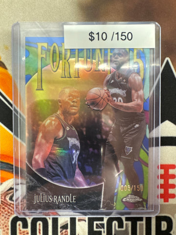 2026 Topps Chrome NBA Update Julius Randle Fortune 15 Blue Refractor /150