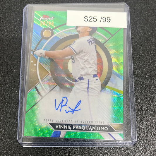 2023 MLB Topps Finest Vinnie Pasquantino Green Rookie Auto /99