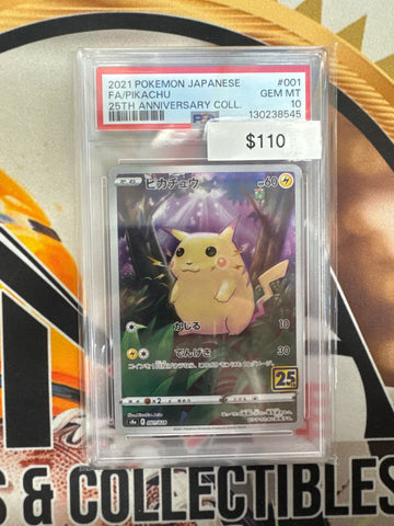 2021 Pokémon Japanese Pikachu 25th Anniversary Collection 001/028 PSA 10