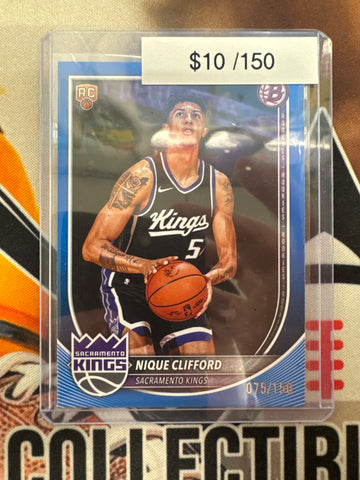 2025-26 Topps Bowman Basketball Nique Clifford Rookie Blue Paper Refractor /150