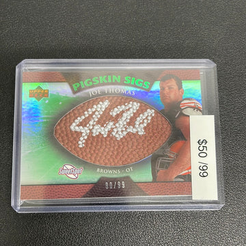 2007 NFL Upper Deck Sweet Spot Joe Thomas Pigskin Sigs Patch Auto /99