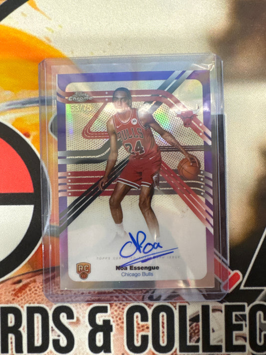 2025-26 Topps Chrome Basketball Noa Essengue Next Stop Signature Rookie Purple /75