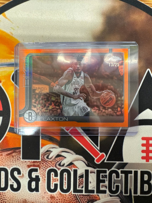 2025-26 Topps Chrome NBA Nic Claxton Orange Refractor /25