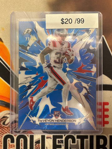 2026 Topps Resurgence NFL TreVeyon Henderson Rookie Blue Wave Refractor /99
