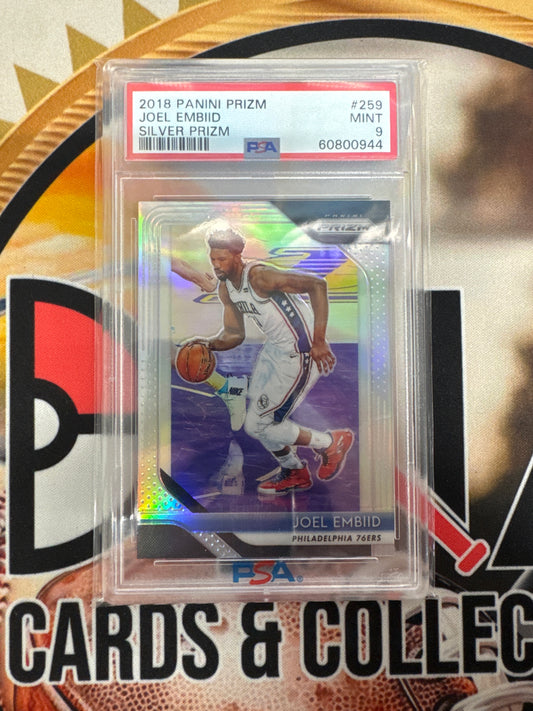 2018 Panini Prizm NBA Joel Embiid Silver Prizm PSA 9