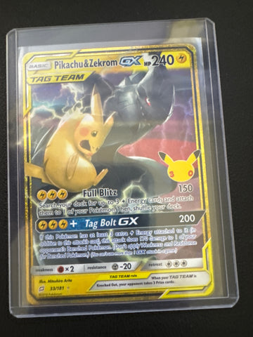 Pokemon Pikachu & Zekrom GX 33/181 30th Celebration