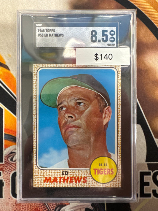 1968 Topps MLB Ed Mathews SGC 8.5