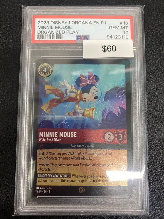 Disney Lorcana Organized Play Minnie Mouse PSA 10