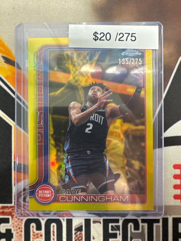 2026 Topps Chrome NBA Update Cade Cunningham Yellow Refractor /275