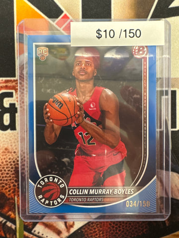 2025-26 Topps Bowman Basketball Collin Murray-Boyles Rookie Blue Paper Refractor /150