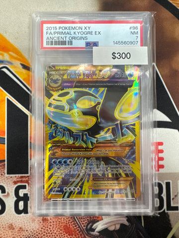 Pokémon Primal Kyogre EX Shiny Full Art Ancient Origins 96/98 PSA 7
