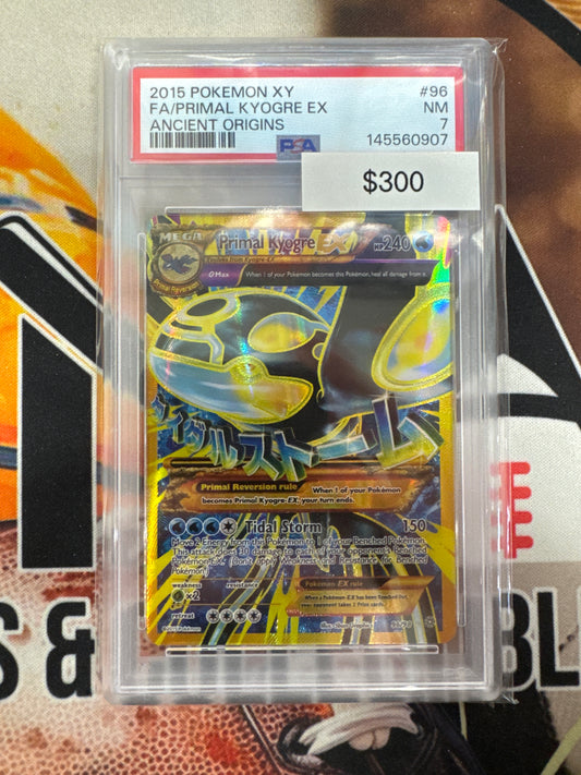 Pokémon Primal Kyogre EX Shiny Full Art Ancient Origins 96/98 PSA 7
