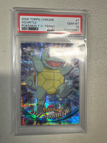 2000 Topps Chrome Pokemon Squirtle Pokemon TV Tekno PSA 10