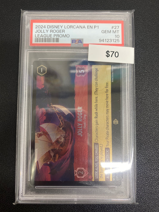 Disney Lorcana P1 League Promo Jolly Rodger PSA 10