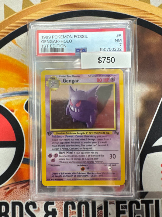 Pokémon Gengar 1st Edition Holo 5/62 PSA 7