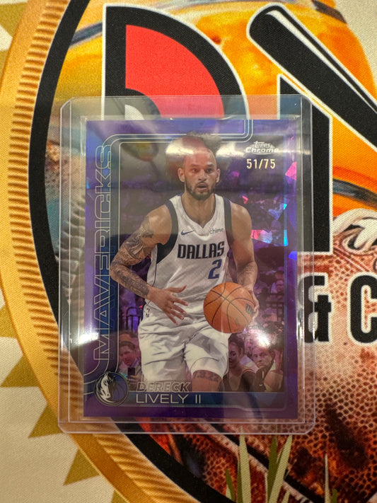 2025-26 Topps Chrome NBA Sapphire Dereck Lively II Purple Refractor /75