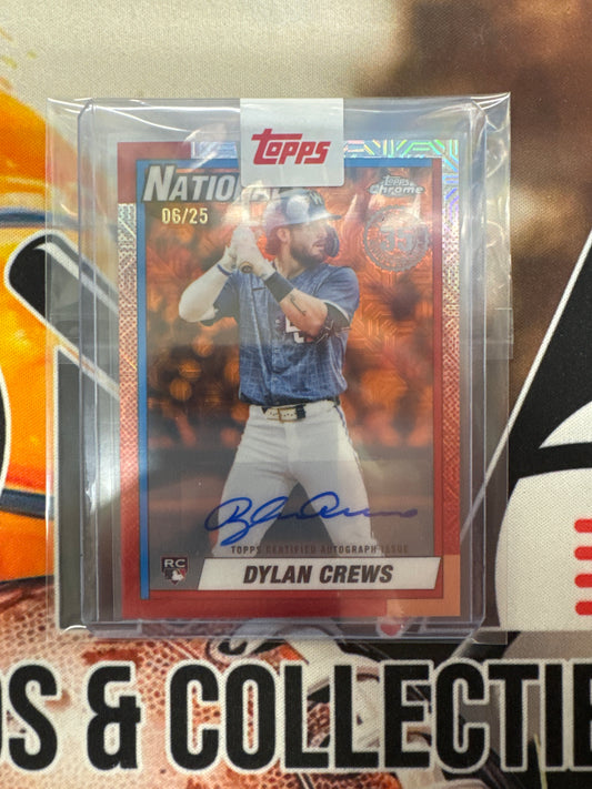 2025 Topps Chrome MLB Dylan Crews Rookie 35th Anniversary Autograph Orange /25