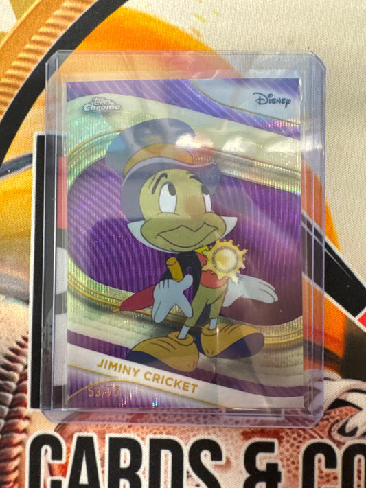 2025 Topps Chrome Disney Jiminy Cricket Purple Wave Refractor /75