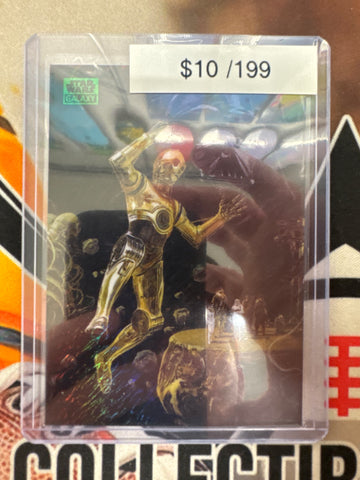 Topps Chrome Star Wars Galaxy Protocol Droid Green Shimmer Refractor /199