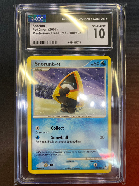 Pokémon Snorunt Mysterious Treasures 100/123 CGC 10