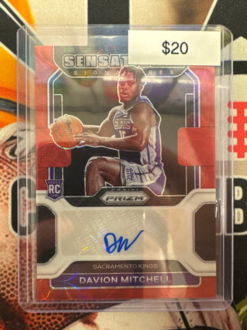 2021-22 Panini Prizm NBA Davion Mitchell Rookie Sensational Signatures Rookie Red Prizm Choice