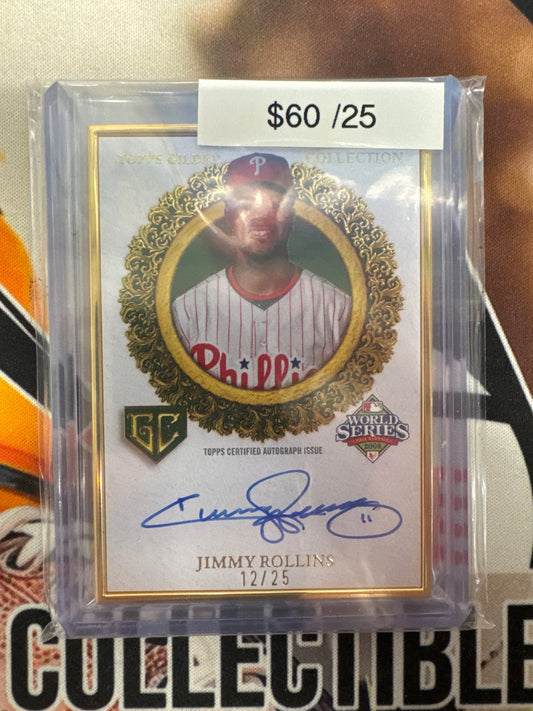 2025 Topps Gilded MLB Jimmy Rollins Gilded Champions Autograph Gold Frame /25