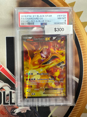 2016 Promo Red & Blue #XY121 Charizards EX PSA 8