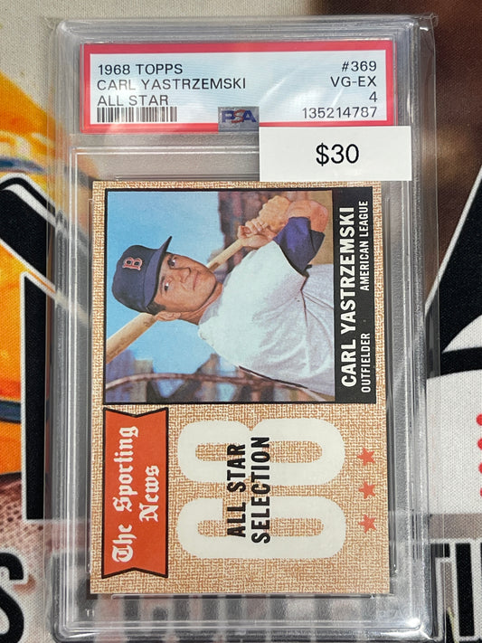 1968 Topps Carl Yastrzemski All Star PSA 4