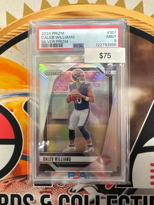 2024 Panini Prizm NFL Caleb Williams Rookie Silver Prizm PSA 9
