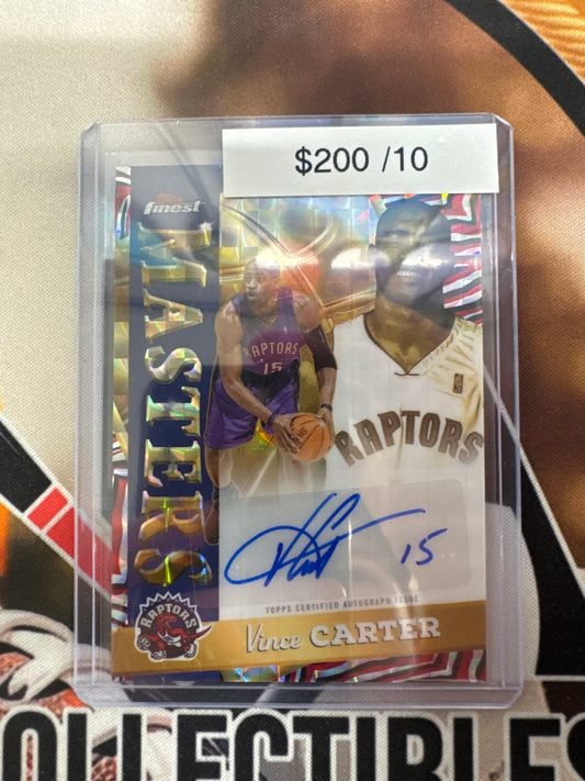 2025 Topps Finest NBA Vince Carter Masters Autograph Gold Refractor /10