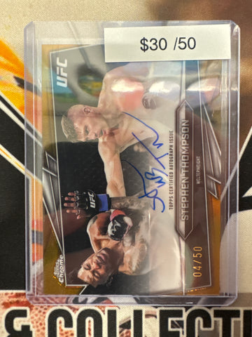 2026 Topps Chrome UFC Stephen Thompson Gold Refractor Autograph /50