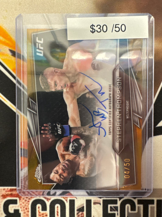 2026 Topps Chrome UFC Stephen Thompson Gold Refractor Autograph /50