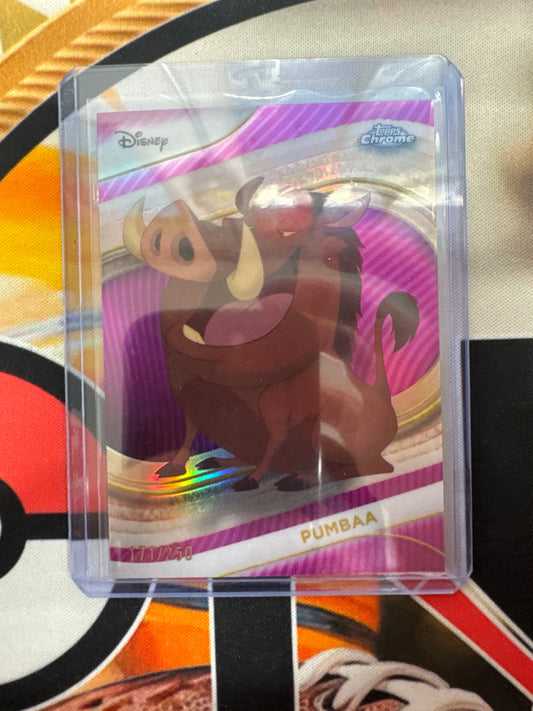 2025 Topps Chrome Disney Pumbaa Pink Refractor /250