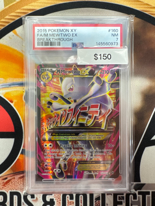 Pokémon M Mewtwo EX Full Art BREAKthrough 160/162 PSA 7